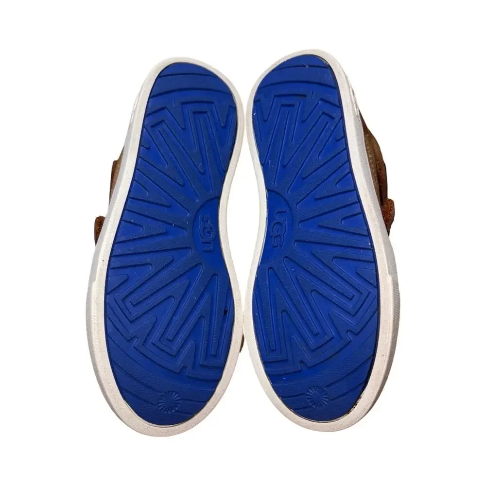UGG Rennon II Chestnut Leather Suede Double-Strap Sneakers Size: US 13 Kids
